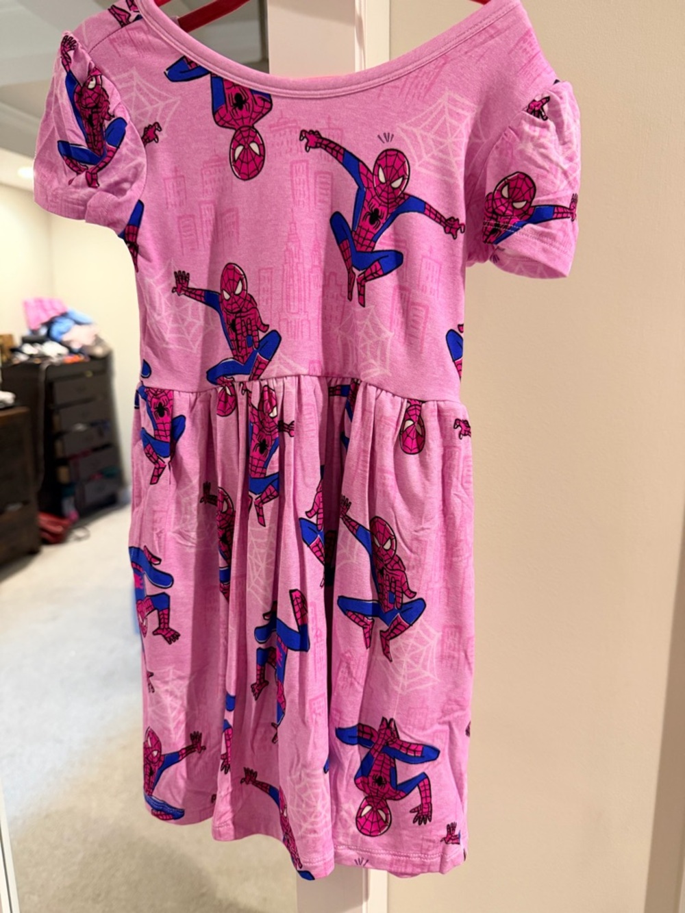 Little sleepies Pink Spider-Man Print Dress